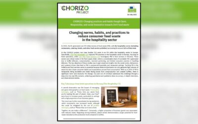 CHORIZO #10 Newsletter is out! Changing norms, habits, and practices to reduce consumer food waste in the hospitality sector